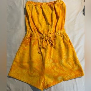 Yellow Blue Brush romper size small